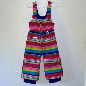 Obermeyer Snow pants - Kids Ski I-Grow Insulated Snow Bib Pants Rainbow size 2.